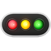 Bagaimana Horizontal Traffic Light emoji terlihat di Apple.