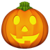 Bagaimana Jack-O-Lantern emoji terlihat di Apple.