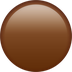 Bagaimana Brown Circle emoji terlihat di Apple.