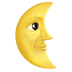 Bagaimana Last Quarter Moon Face emoji terlihat di Apple.