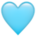 Bagaimana Light Blue Heart emoji terlihat di Apple.