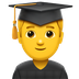 Bagaimana Man Student emoji terlihat di Apple.