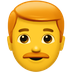 Bagaimana Man: Red Hair emoji terlihat di Apple.