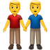 Bagaimana Men Holding Hands emoji terlihat di Apple.