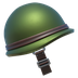 Bagaimana Military Helmet emoji terlihat di Apple.