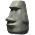 Bagaimana Moai emoji terlihat di Apple.