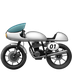 Bagaimana Motorcycle emoji terlihat di Apple.