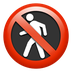 Bagaimana No Pedestrians emoji terlihat di Apple.