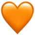 Bagaimana Orange Heart emoji terlihat di Apple.