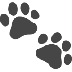 Bagaimana Paw Prints emoji terlihat di Apple.