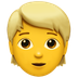 Bagaimana Person: Blond Hair emoji terlihat di Apple.