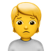 Bagaimana Person Frowning emoji terlihat di Apple.