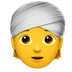 Bagaimana Person Wearing Turban emoji terlihat di Apple.