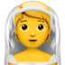 Bagaimana Person with Veil emoji terlihat di Apple.