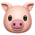 Bagaimana Pig Face emoji terlihat di Apple.