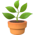 Bagaimana Potted Plant emoji terlihat di Apple.