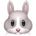 Bagaimana Rabbit Face emoji terlihat di Apple.