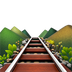 Bagaimana Railway Track emoji terlihat di Apple.