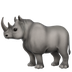 Bagaimana Rhinoceros emoji terlihat di Apple.