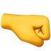 Bagaimana Right-Facing Fist emoji terlihat di Apple.