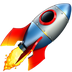 Bagaimana Rocket emoji terlihat di Apple.