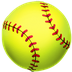 Bagaimana Softball emoji terlihat di Apple.