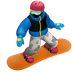 Bagaimana Snowboarder emoji terlihat di Apple.