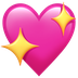 Bagaimana Sparkling Heart emoji terlihat di Apple.