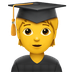 Bagaimana Student emoji terlihat di Apple.