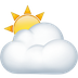 Bagaimana Sun Behind Cloud emoji terlihat di Apple.