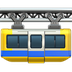 Bagaimana Suspension Railway emoji terlihat di Apple.