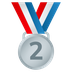 Bagaimana 2nd Place Medal emoji terlihat di Joypixels.