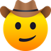 Bagaimana Cowboy Hat Face emoji terlihat di Joypixels.