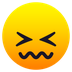 Bagaimana Confounded Face emoji terlihat di Joypixels.