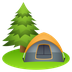 Bagaimana Camping emoji terlihat di Joypixels.