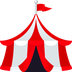 Bagaimana Circus Tent emoji terlihat di Joypixels.