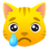 Bagaimana Crying Cat emoji terlihat di Joypixels.