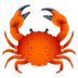 Bagaimana Crab emoji terlihat di Joypixels.