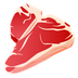 Bagaimana Cut of Meat emoji terlihat di Joypixels.