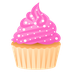 Bagaimana Cupcake emoji terlihat di Joypixels.