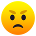 Bagaimana Angry Face emoji terlihat di Joypixels.