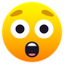 Bagaimana Astonished Face emoji terlihat di Joypixels.