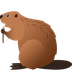 Bagaimana Beaver emoji terlihat di Joypixels.