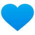 Bagaimana Blue Heart emoji terlihat di Joypixels.