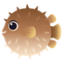 Bagaimana Blowfish emoji terlihat di Joypixels.