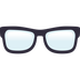 Bagaimana Glasses emoji terlihat di Joypixels.