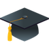 Bagaimana Graduation Cap emoji terlihat di Joypixels.