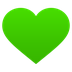 Bagaimana Green Heart emoji terlihat di Joypixels.