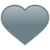 Bagaimana Grey Heart emoji terlihat di Joypixels.