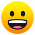 Bagaimana Grinning Face emoji terlihat di Joypixels.